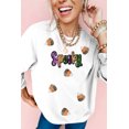 thumbnail image 3 of Women's White Sequin Spooky Halloween Spirit Print Casual Sweatshirt | [ZhiHiMeRi] | 2XL, 3 of 7