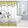 thumbnail image 2 of Peanuts Best Friend Flowers Grey and Yellow Microfiber 70"x72" Shower Curtain, 2 of 4