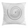 thumbnail image 1 of Spires Decor Throw Pillow Cushion Cover, Geometric Helix Spiral Like Underwater Shell with Chambers Cyclic Art Print, Decorative Square Accent Pillow Case, 16 X 16 Inches, Grey White, by Ambesonne, 1 of 2