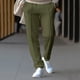 thumbnail image 2 of Amzcrzy Pantalones Hombre Clásicos Suaves Color Liso Trabajo Informales Ligeros Pierna Recta Cintura Elástica Holgados Cómodos Con Bolsillos Tallas M-3XL Verde, 2 of 4