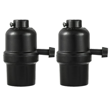 Three Way Socket - 2 Pcs 3 Way Lamp Socket Holder UL Listed Removable Turn Knob Phenolic Black
