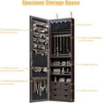 thumbnail image 3 of PRZL Wall Door Mounted Jewelry Cabinet with Full Length Mirror, Lockable Over Door Jewelry Armoire with LED Lights, 47.5" Large Jewelry Storage Organizer with 6 Drawers, Espresso, 3 of 15