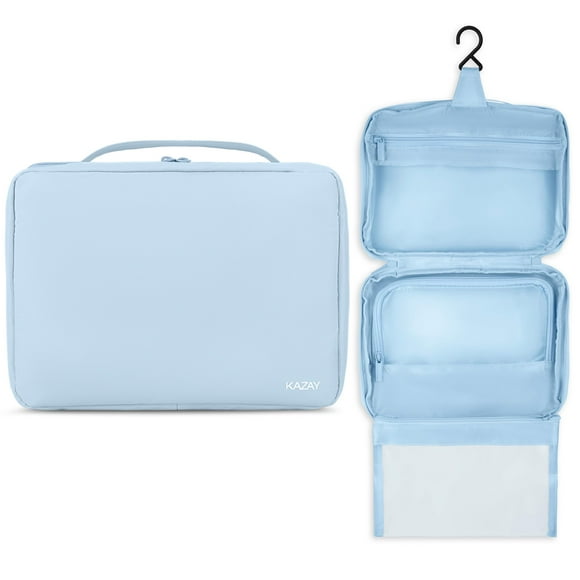 Neceser colgante KAZAY con funda aprobada por la TSA, azul