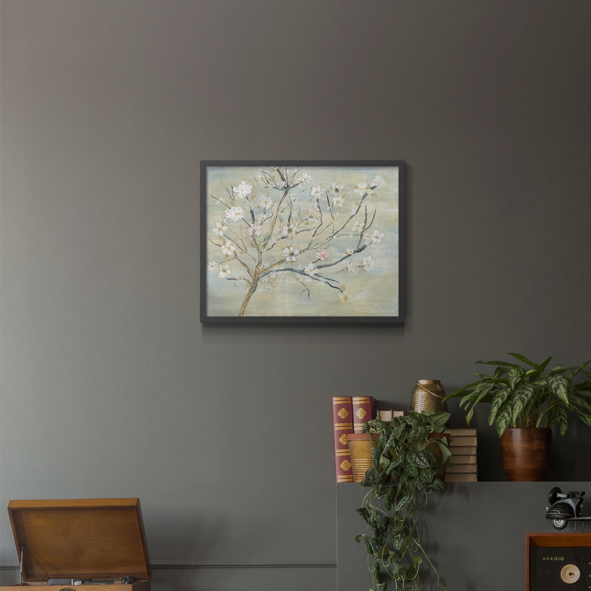 Blossoms & Spring Rain by Susan Jill - Restickable Framed Giclée Print