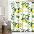 thumbnail image 2 of Shower Curtain Watercolor Fruit Lemon Pattern White Colorful Tree Botanical Waterproof Polyester Fabric Bathroom Set with Hooks 72"W x 78"L (Pack of 1), 2 of 6