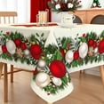 thumbnail image 2 of Christmas Square Tablecloth 60x60 Inch Waterproof Christmas Poinsettia Flower Tablecloth Xmas Washable Table Cloth for Winter Holiday Party Picnic Dinner Home Decor, 2 of 6