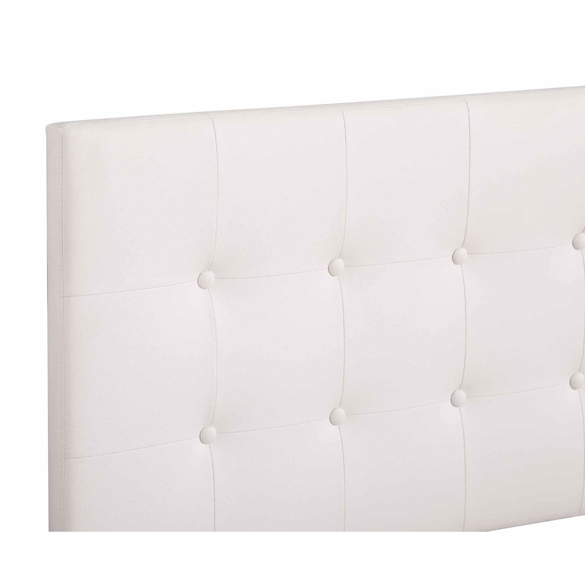 Passion Furniture  Caldwell Faux Leather Button Tufted Panel Bed, White - King Size - image 4 of 5