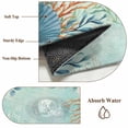 thumbnail image 6 of Round Rug 5Ft Washable Non-Slip, Teal Beach Coastal Circle Area Rugs for Living Room Bedroom, Summer Nautical Coral Shell Botanical Indoor Floor Mats Carpet Runner for Home Decor Aesthetic, 6 of 8