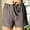 Coffee, variant on POROPL Women Shorts Linen Plus Size Summer High Waist Casual Shorts Zip Lace-Up Short