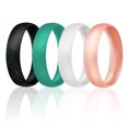 thumbnail image 1 of Anillo de bodas de silicona ROQ estilo cúpula para Mujer 10 mm Turquesa Negro con purpurina Turquesa Blanco Oro rosa, 1 of 2