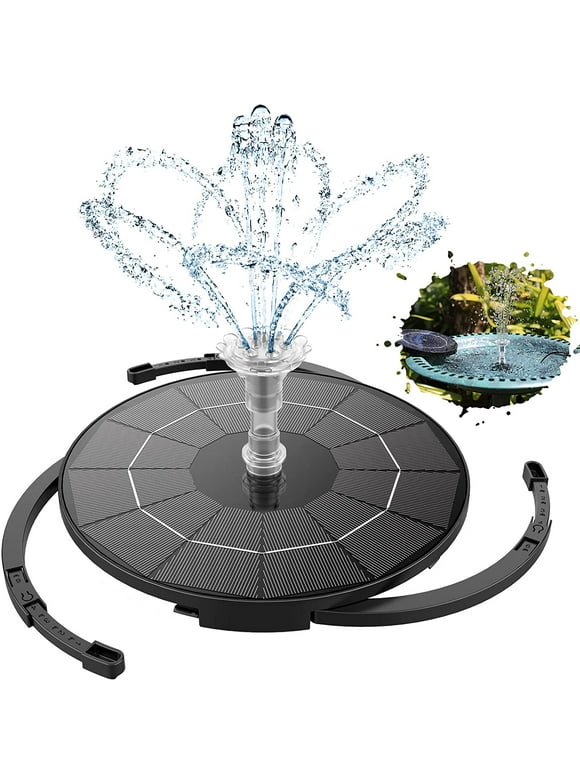 AISITIN 3.5W DIY Solar Fountain Pump for Water Feature Outdoor Solar Bird Bath Fountain Pump with Multiple Nozzles, Solar Powered Water Floating Fountain for Garden, Ponds, Fish Tank and Aquarium