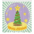 thumbnail image 3 of Ambesonne Christmas Shower Curtain, Xmas Tree in Snow Globe, 69"Wx84"L, Multicolor, 3 of 3