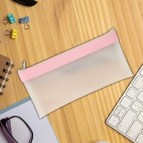 Pencil Bags with Zipper, Simples Frosted Semi Transparent Thickened Pencil Case for Student Exams Portable Stationery Bag Large Capacity Stationery Box Back to College