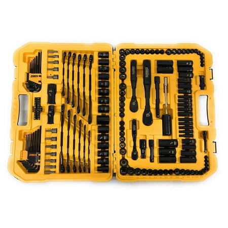 Dewalt 181 PC Black Chrome Mechanics Tool Set & Hard Case -1/4 3/8 1/2 Drive (Best Deal On Mechanics Tool Set)