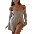 thumbnail image 1 of PENGXIANG Robes Décontractées pour Femmes, Robe à Nouer Taille Haute Deux-en-un, 1 of 7