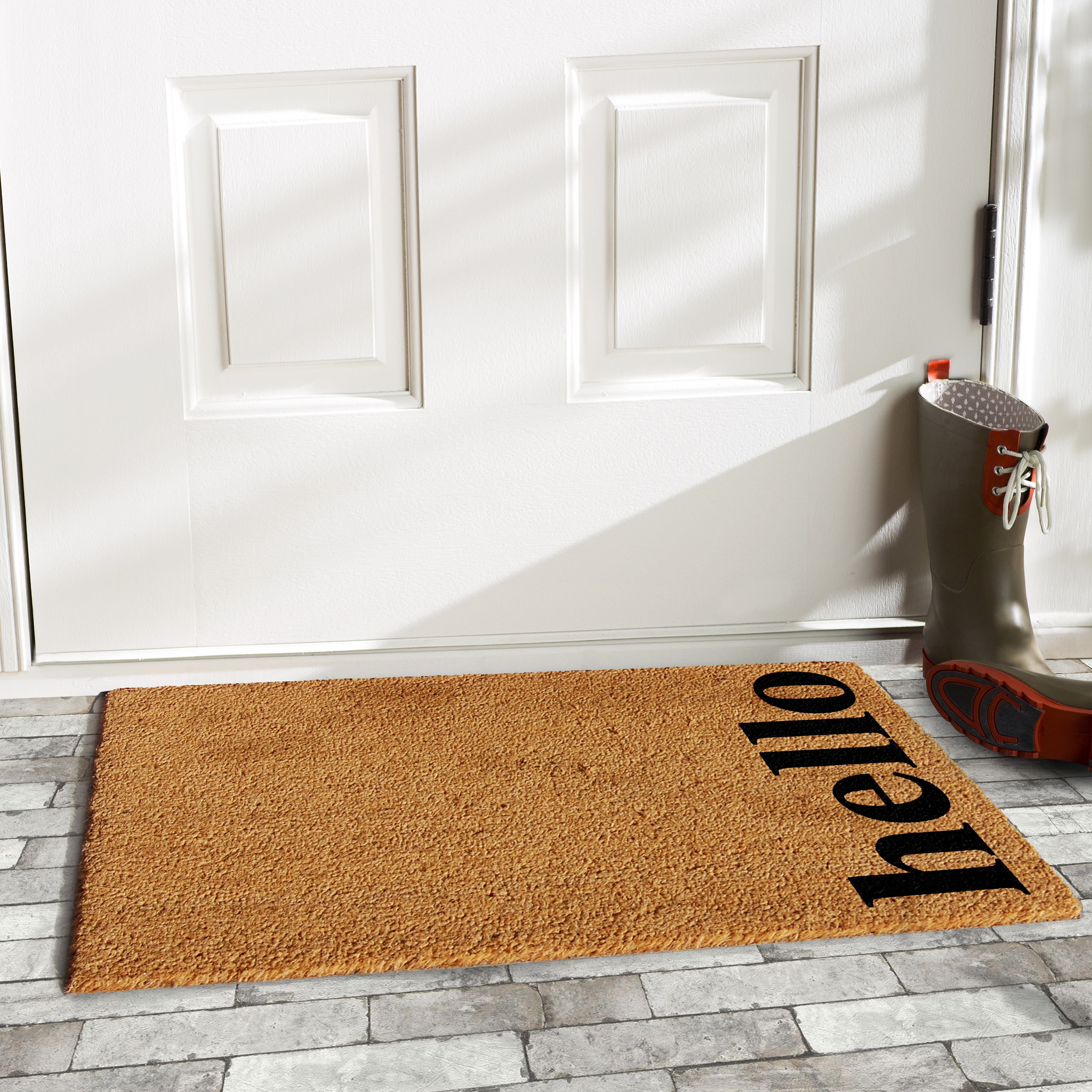 1'5 X 2'5 Crisscross Welcome Indoor/outdoor Coir Doormat Natural
