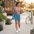 thumbnail image 6 of COUVER Women's Cotton 15-Inch Biker Shorts Sky Blue Small 1 Pack (1 Count), 6 of 6