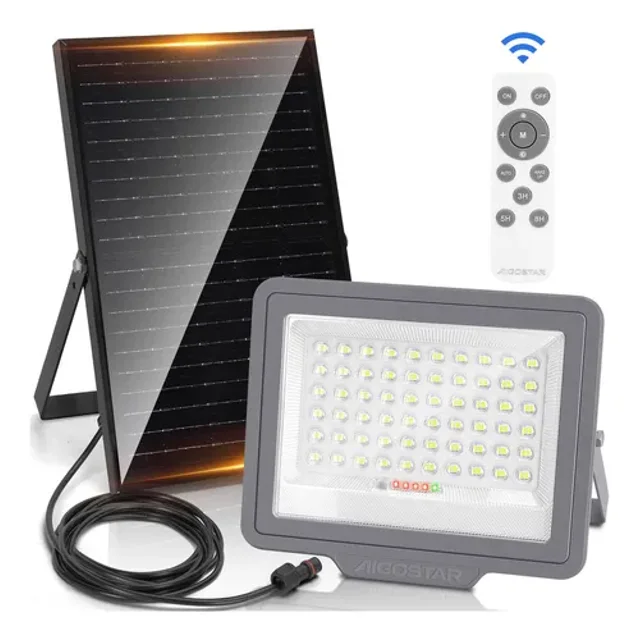 Reflector LED Solar para Exteriores de 200W, Recargable con Luz Tenue, Impermeable IP65, Luz Blanca Fría,Aigostar