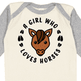 thumbnail image 4 of Inktastic A Girl Who Loves Horses Boys or Girls Long Sleeve Baby Bodysuit, 4 of 5