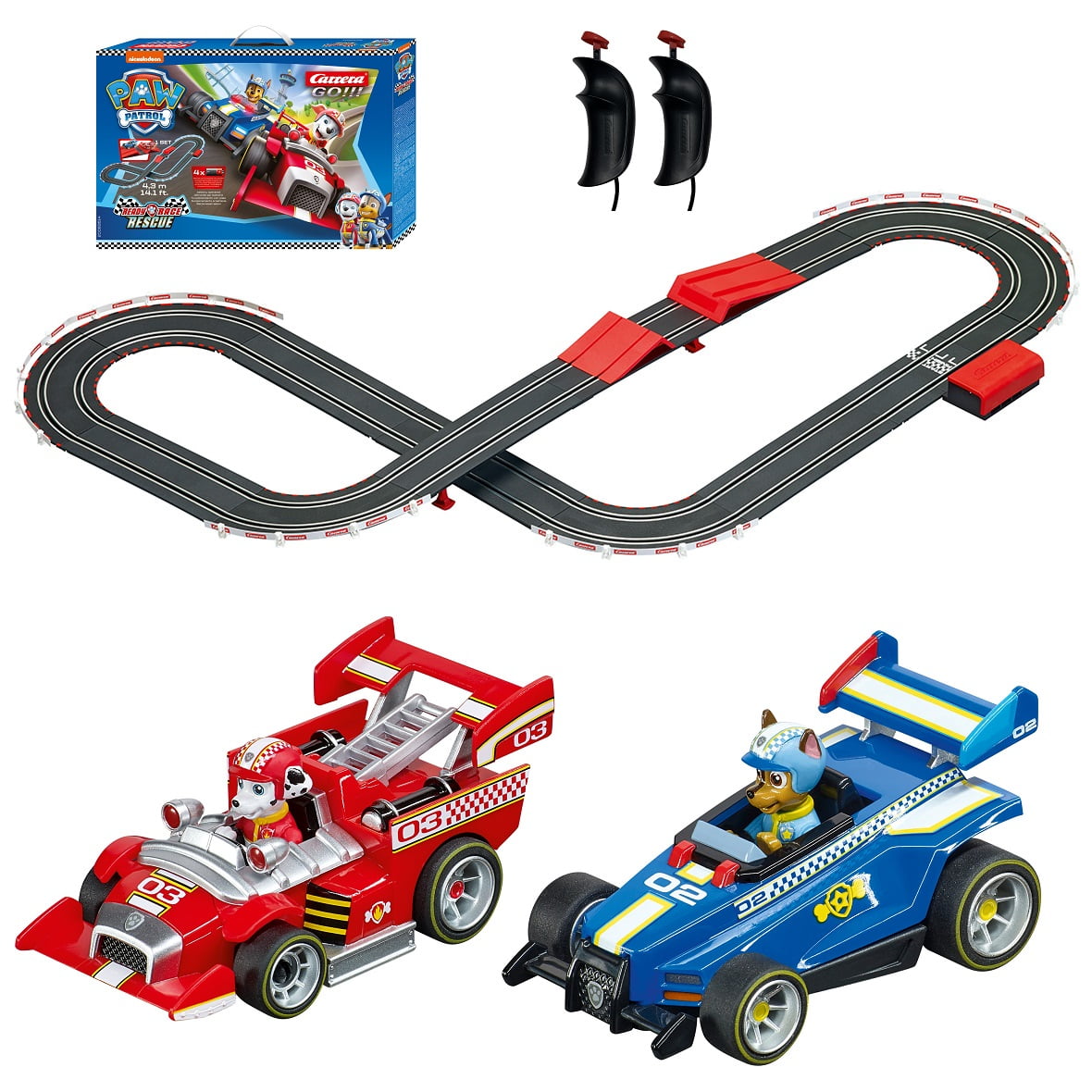 Chase Marshall Slot Car Race Track Includes 2 Cars Carrera First Paw Patrol 