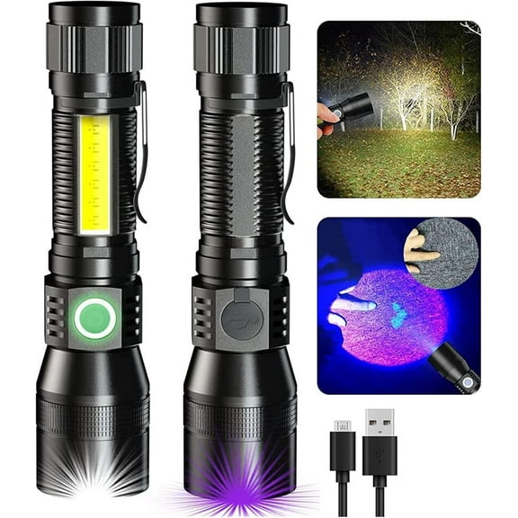 3 in-1 Blacklight Magnetic Flashlights,Pet Urine Detection Flashlight  Rechargeable ,7 Mode for Emergency,Outdoor,Working