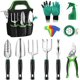 thumbnail image 1 of Herramienta de jardinería de aluminio, 21 piezas, kit de jardinería resistente a la corrosión, presente para adultos con bolsa, 1 of 5