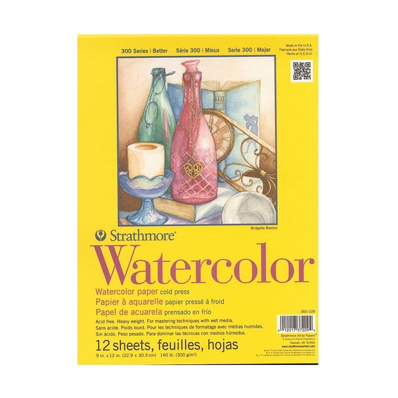 300 Series Watercolor Paper 9 in. x 12 in., pad of 12 tape bound (pack of 2)
