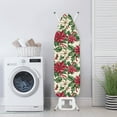 thumbnail image 3 of Renewold Poinsettia Flower Beige Ironing Board Cover Home Decoration Resist Scorching Iron Board Cover Extra Wide with Elastic Edge for Christmas Decor, 55" x 16", 3 of 5