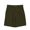 thumbnail image 4 of Women's Bermuda Long Shorts with Pockets, 9" Wide Leg Knee Length Shorts for Women, Walking Casual Workout Bottoms, 4 of 7