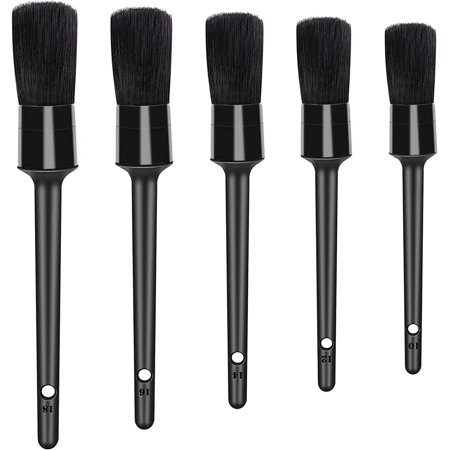 5 Pcs Detailing Brush Car Cleaning Brushes Set for Wheels Engine Air Vents Interior Emblems