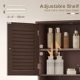 thumbnail image 6 of Bathroom Wall Cabinet with Towels Bar, 23.6" L x7.9 W x27.5 H MDF Material Medicine Cabinet, 2 Doors Over The Toilet Space Saver Storage Cabinet with Large Space, Espresso, 6 of 15