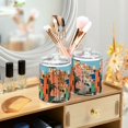 thumbnail image 3 of Yayeee 2 Pack Qtip Holder Bathroom Cotton Swab Canister with Lid Clear Dispenser Set, Art City, 3 of 6