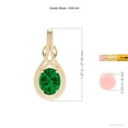 thumbnail image 3 of ANGARA Lab Grown 2.25 Ct Oval Emerald Solitaire Infinity Knot Pendant for Women in 14K Yellow Gold (Size-10x8mm) | May Birthstone, Anniversary, Jewelry Gift for Women | Lab-Grown Emerald Necklace, 3 of 7