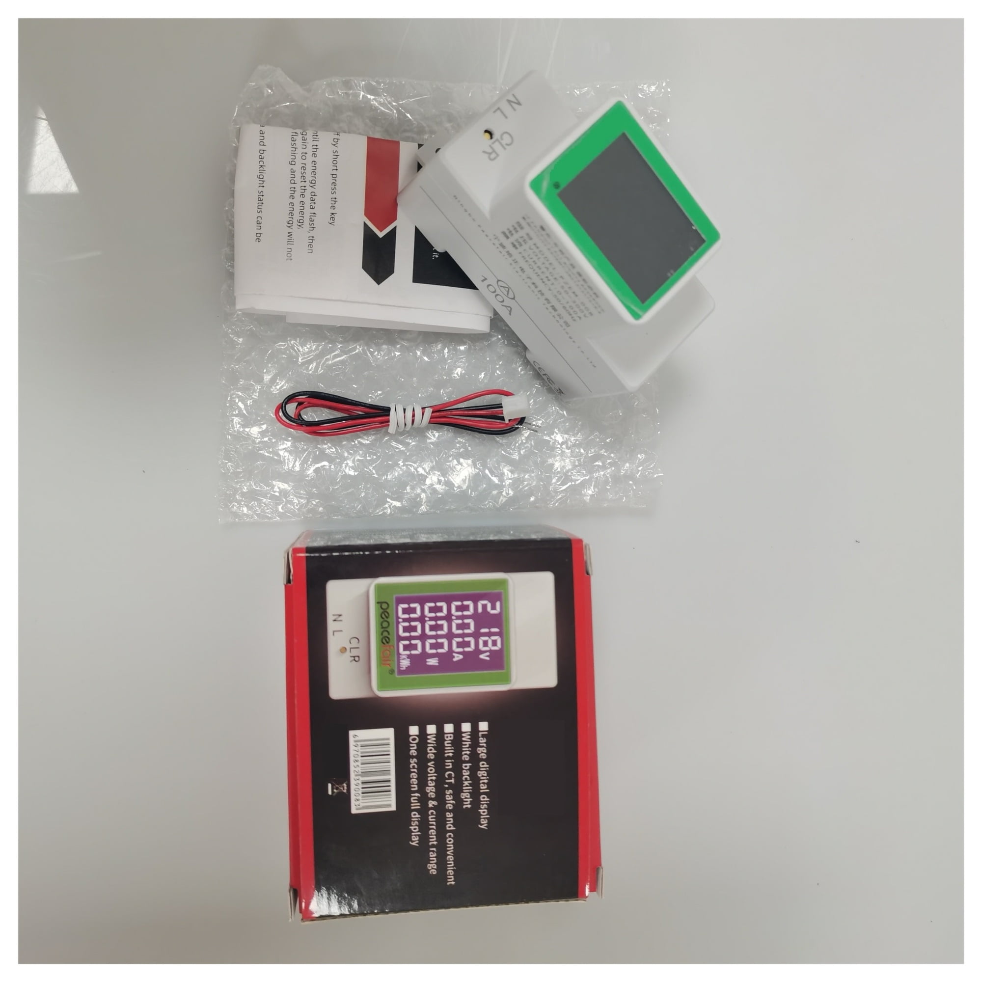 100A AC Din Rail Meter Digital Backlight Power Energy Voltmeter With LCD Display Watt Kwh Power Consumption Meter ,Overload Protection