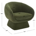 thumbnail image 3 of SAFAVIEH Couture Kiana Modern Pine Wood Solid Accent Chair, Olive Green, 3 of 13