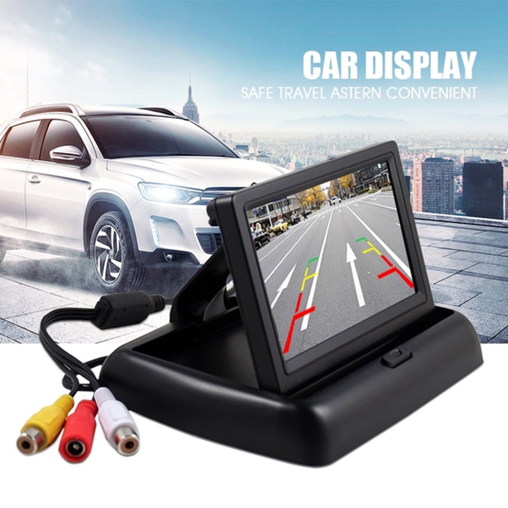 Car Rear View Night Vision Astern Image LED Camera 4.3" Foldable Display Monitor 