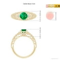 thumbnail image 5 of ANGARA Natural Aeon Vintage Style Solitaire Emerald Filigree Engagement Ring in 14K Yellow Gold for Women (Size-6mm) | May Birthstone, Anniversary, Jewelry Gift for Women | Natural Emerald Ring, 5 of 9