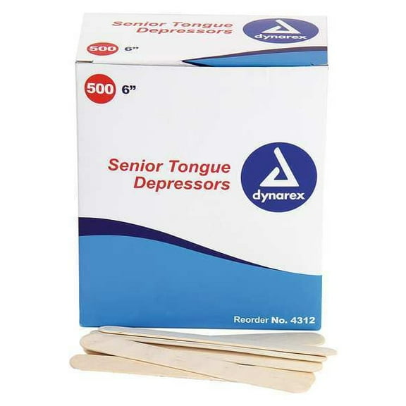 First Aid Only Tongue Depressors, Wood, 6 in L, 5/8 in W 25-900