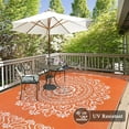 thumbnail image 5 of MJIAexp 6'x9' Orange Outdoor Rug Patio Rug Waterproof RV Outdoor Rug Camping Rugs Reversible Plastic Straw Rug Large Outdoor Mat for Camping, Balcony Apartment, Patio, Porch, Picnic, Beach, 5 of 8