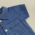 thumbnail image 6 of Bagilaanoe 2pcs Toddler Baby Girl Denim Shorts Set Short Sleeve Shirt Tops + Shorts 6M 12M 18M 24M 3T 4T Kids Casual Summer Clothes, 6 of 8