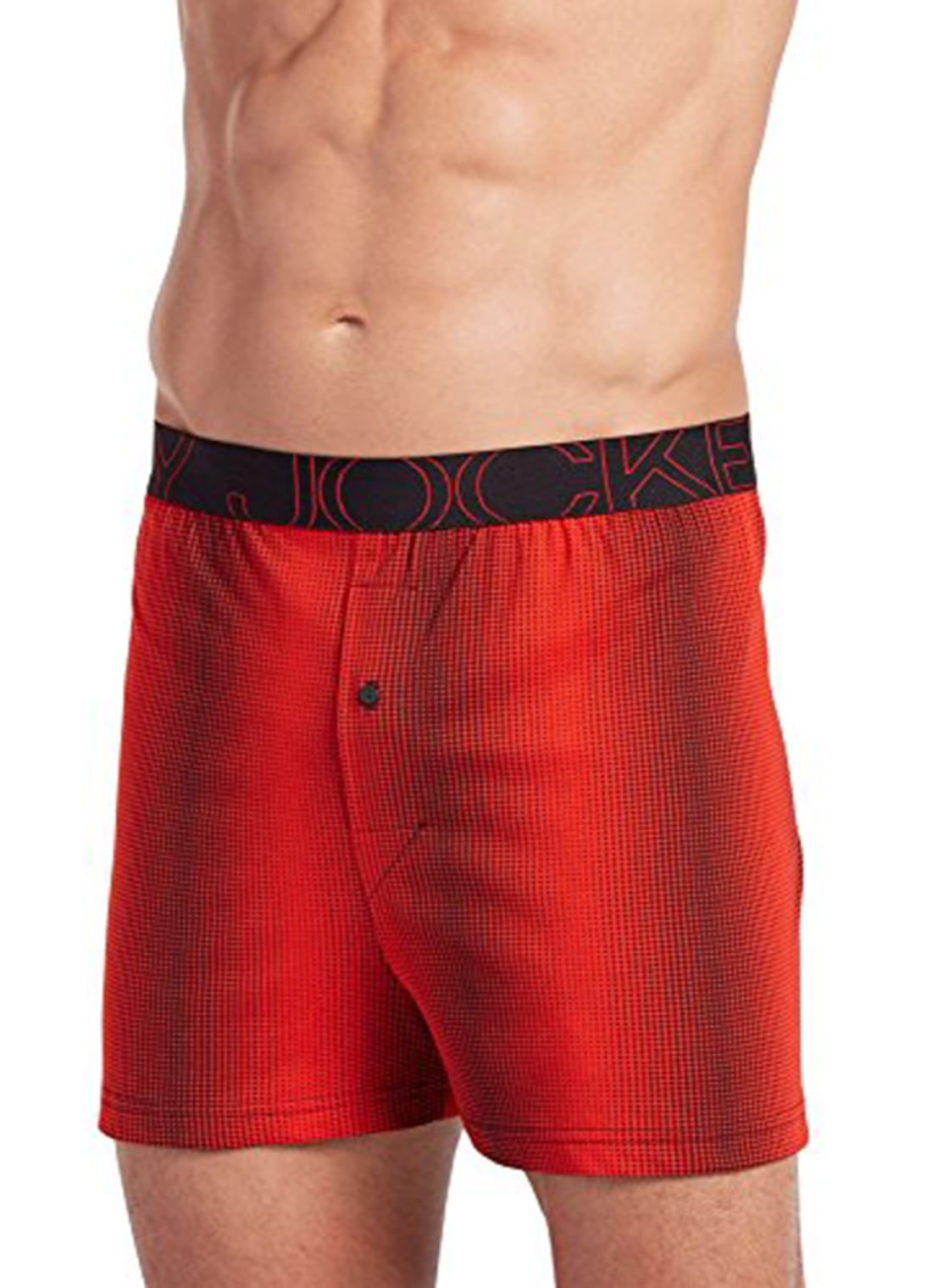 Jockey Jockey Men's Underwear ActiveBlend Knit Boxer, red spots