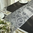 thumbnail image 2 of Efavormart 12"x108" Silver Leaf Vine Embroidered Sequin Mesh Like Table Runner, 2 of 5
