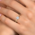 thumbnail image 4 of Gem Stone King 14K Two Tone Gold White Moissanite and Lab Grown Diamond Engagement Ring for Women | 0.96 Cttw | Princess 5MM | Gemstone Birthstone | Size 6, 4 of 7