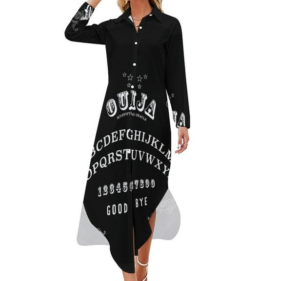Ouija Board Graphic Long Sleeved Shirt Dress womans clothing birthday dress for women luxury