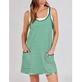 thumbnail image 3 of otnbgsr Women's Casual Summer Tennis Dress Sleeveless V Neck Athletic Mini Dress with Built-In Shorts Striped Vacation Outfit, 3 of 8