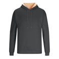 thumbnail image 5 of Blekii Men's Fleece Lined Pullover Hoodie, Thick Warm Sweatshirt for Winter, Solid Color Casual Streetwear, Oversized Fit for Maximum Comfort, Cozy Interior for Freezing, 5 of 9