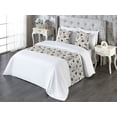 thumbnail image 3 of London Bed Runner Set, Vintage Lettering Big Ben British Landmarks Weathered Historic Themed, Decorative Bedding Scarf & 2 Pillow Shams for Hotels Homes, Queen, Eggshell Charcoal Grey, by Ambesonne, 3 of 3