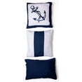 thumbnail image 5 of Legacy Decor 7pc. Microfiber Nautical Themed Comforter set, Navy Blue and White Striped, California King Size, 5 of 6