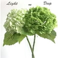 thumbnail image 5 of Xiao Hua 3 piezas de hortensias artificiales de 21 pulgadas, grandes, naturales y realistas, con tacto real (verde oscuro), 5 of 5