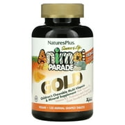 Nature's Plus SOL Animal Parade Gold-Children's Multi-Vitamin & Mineral Orange Flavor 120 Chewable